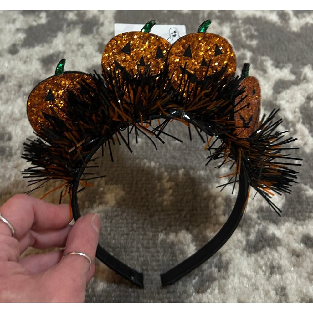 Claire’s Halloween Glitter Pumpkin Headband (NWT)
